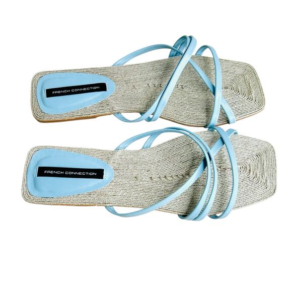 French Connection North West Rope Sandals Light Blue Size 9.5 - Picture 5 of 6